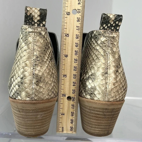 Dolce Vita Sonni Snakeskin Leather Ankle Booties Pointed Toe Block Heel Size 7.5 - Picture 7 of 16
